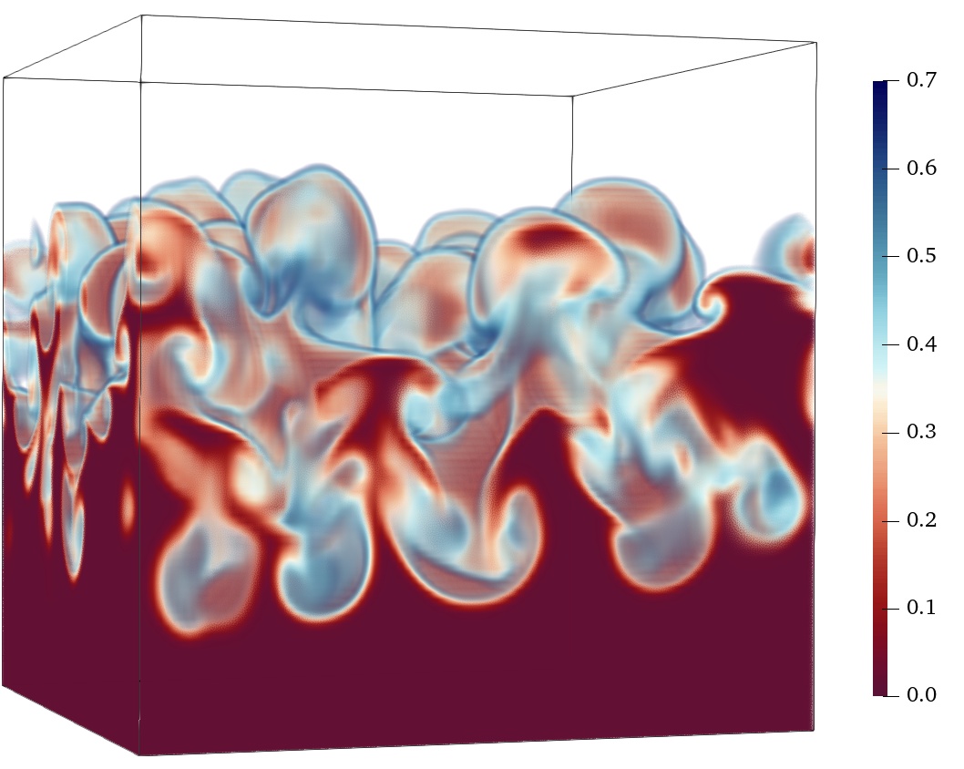 Density field of Rayleigh-Taylor instability